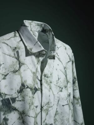 Blue Marble Printed Designer Popcorn Shirt